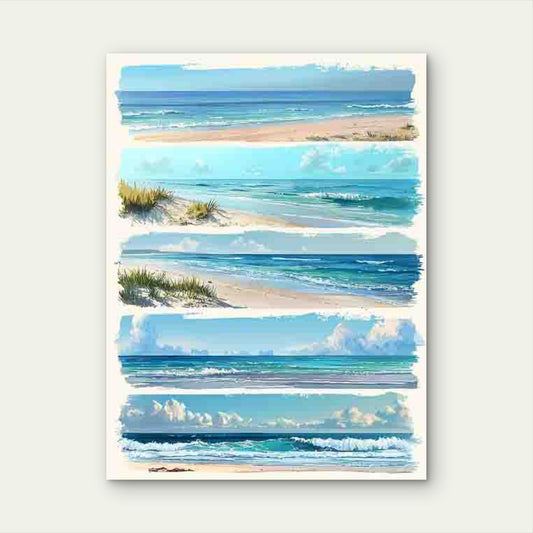 Depicting Beach Scenery, Ocean Views, Summer Themes Metal Print Ready to Hang