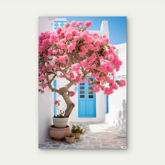 Beautiful Tree With Pink Flowers 40x60cm Metal Print Ready to Hang