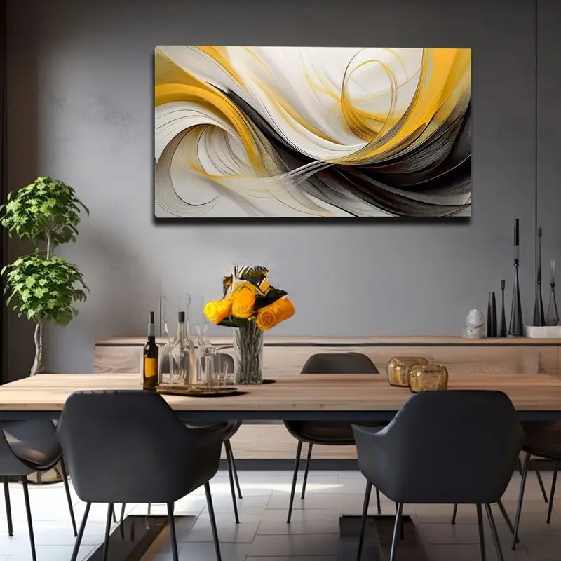 Abstract Swirl Design Wall Art Canvas Office Home Room Framed 120x60cm - Bella Home Decor