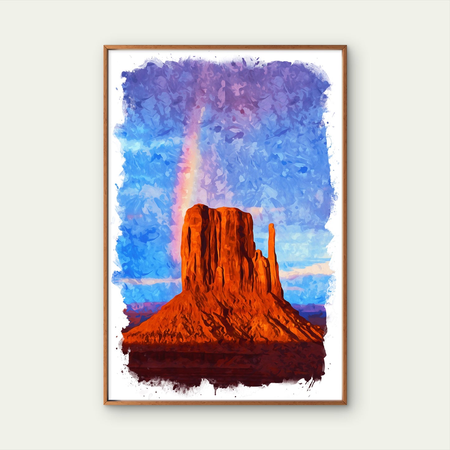 Monument Valley USA Desert Rainbow Travel Poster Print Wall Art