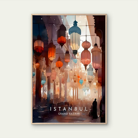 Grand Bazaar Turkish Market Streets Travel Poster Print Wall Art