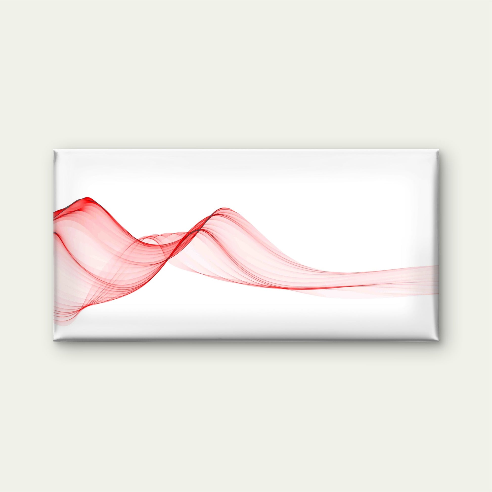 Abstract Red Smooth Wave Wall Art Canvas Office Home Room Framed 120x60cm - Bella Home Decor