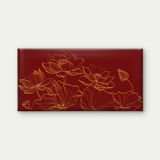 Red Maroon Gold Lotus Flower Wall Art Canvas Office Home Room Framed 120x60cm