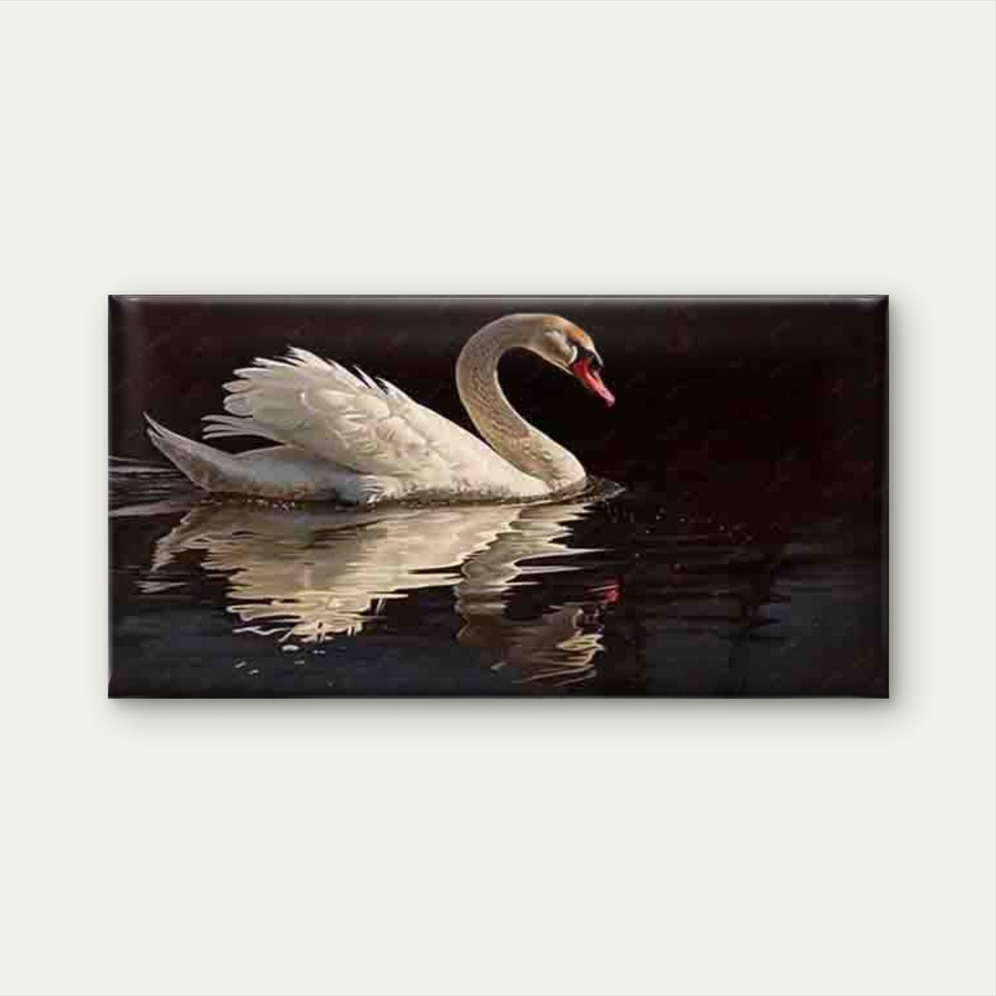 Featuring a White Swan Wall Art Canvas Office Home Room Framed 120x60cm - Bella Home Decor
