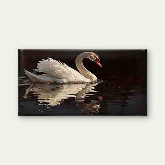 Featuring a White Swan Wall Art Canvas Office Home Room Framed 120x60cm