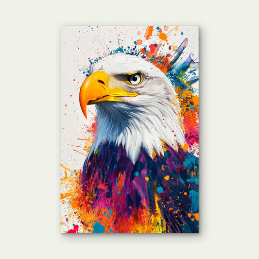 American Bald Eagle Watercolor Splash Paint 40x60cm Metal Print Ready to Hang