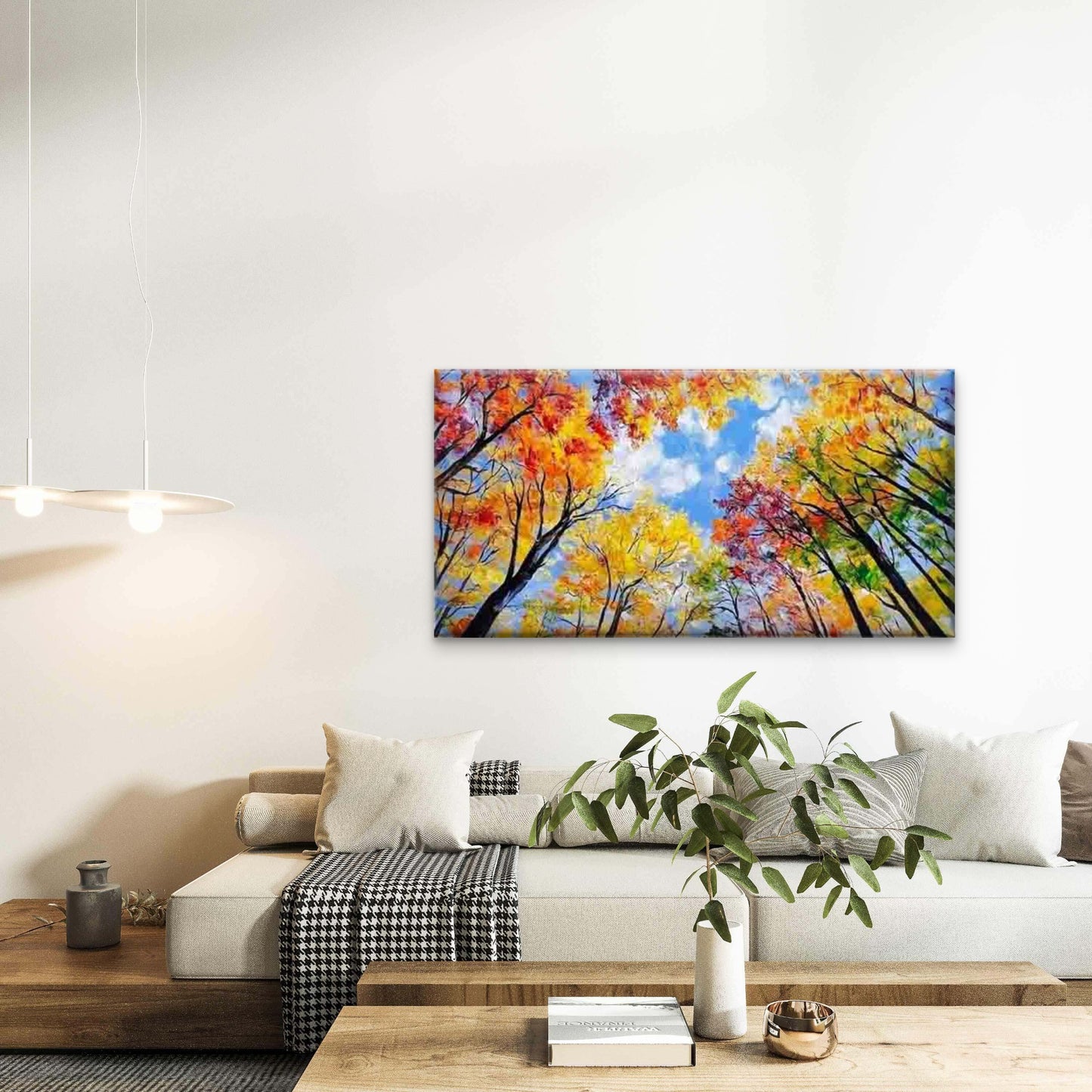 Abstract with Vibrant Autumn Wall Art Canvas Office Home Room Framed 120x60cm - Bella Home Decor