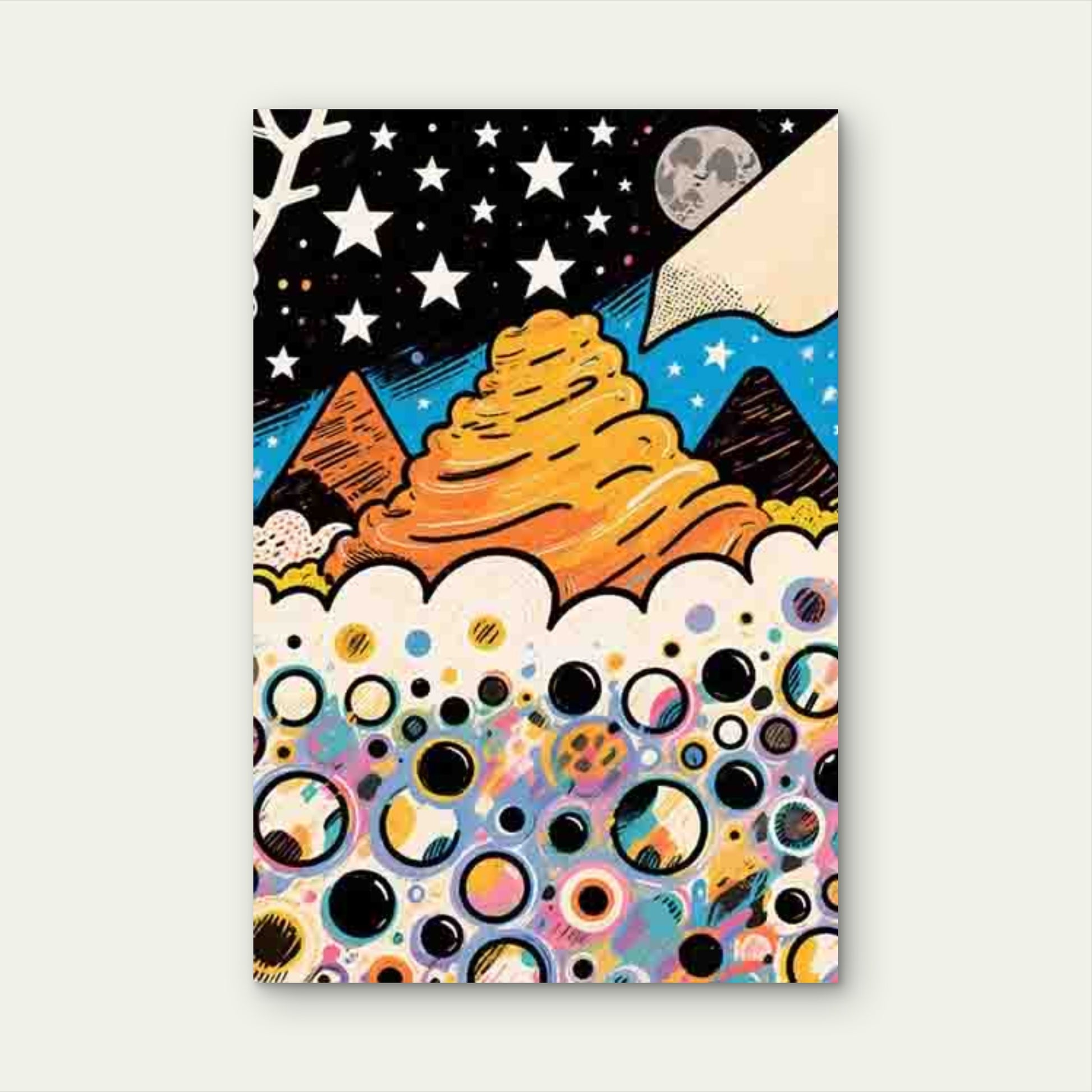 Starry Mountain Abstract Metal Print Ready to Hang - Bella Home Decor