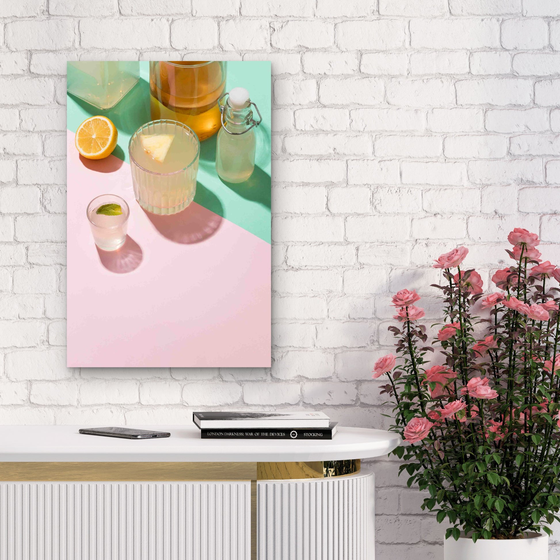 Delicious Fermented Drinks 60x90cm Metal Print Ready to Hang