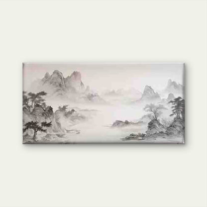 Chinese Landscape Abstract Ink Wall Art Canvas Office Home Room Framed 120x60cm