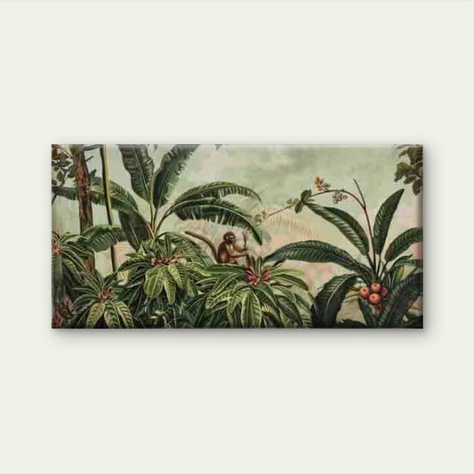 Monkey in the Rainforest Wall Art Canvas Office Home Room Framed 120x60cm