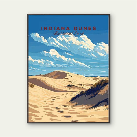 Timeless Beauty of the Indiana Shore Travel Poster Print Wall Art