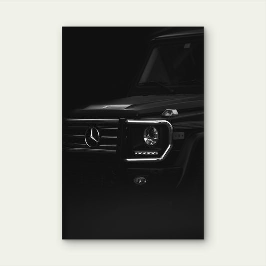 Mercedes G Wagon Front Grille Black Luxury 40x60cm Metal Print Ready to Hang