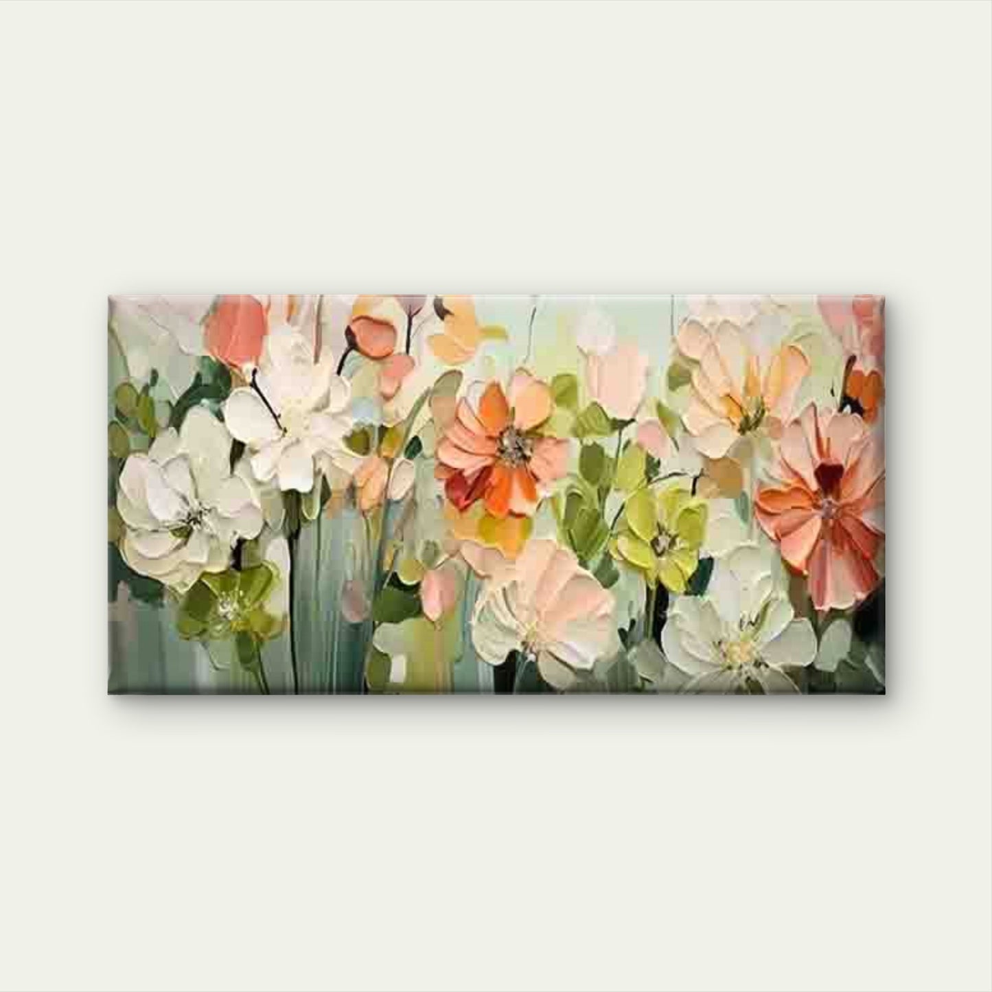Abstract Soft Pink Floral Wall Art Canvas Office Home Room Framed 120x60cm
