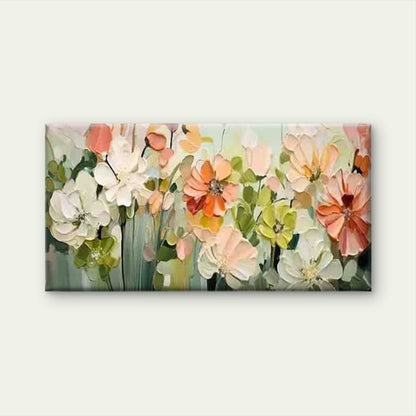 Abstract Soft Pink Floral Wall Art Canvas Office Home Room Framed 120x60cm