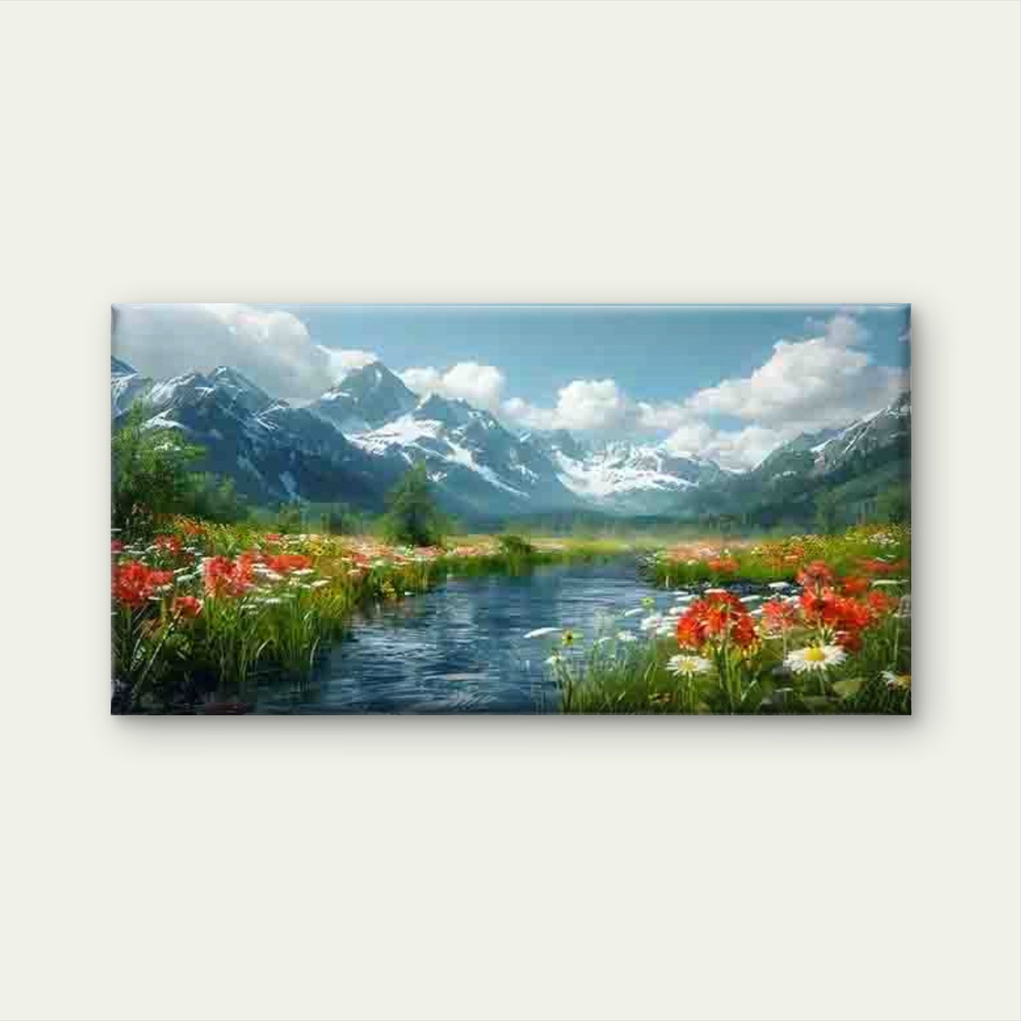 Abstract Flower Field Wall Art Canvas Office Home Room Framed 120x60cm