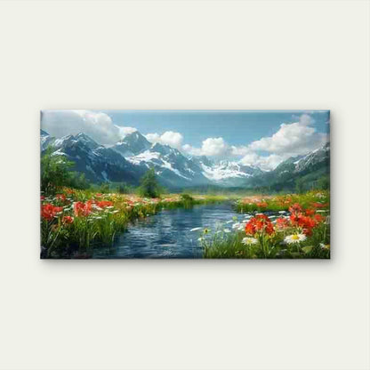 Abstract Flower Field Wall Art Canvas Office Home Room Framed 120x60cm