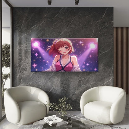 The Radiant Star's Winning Wink Wall Art Canvas Office Home Room Framed 120x60cm - Bella Home Decor