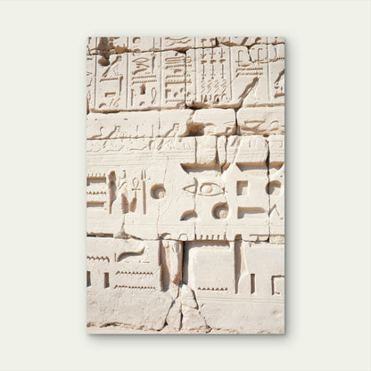 Egypt Egyptian Hieroglyphics Stone Carving 40x60cm Metal Print Ready to Hang