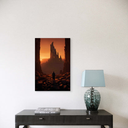 Ancient Ruins of a Futuristic City 60x90cm Metal Print Ready to Hang