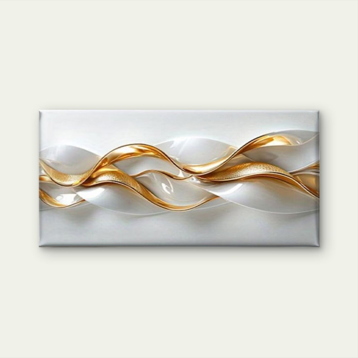 Abstract Golden Wave Wall Art Canvas Office Home Room Framed 120x60cm