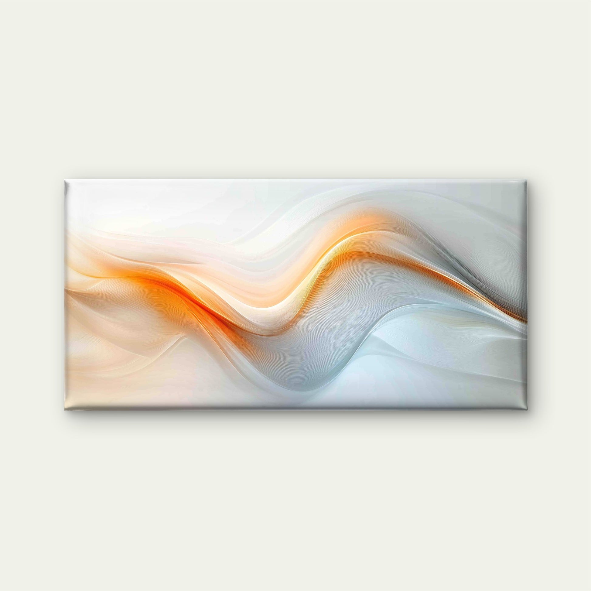Fluid Orange Curves Soft Light Wall Art Canvas Office Home Room Framed 120x60cm - Bella Home Decor