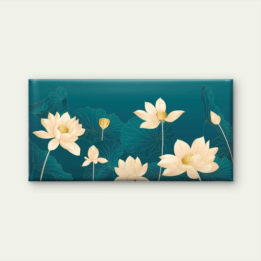 Elegant Golden Lotus Art Wall Art Canvas Office Home Room Framed 120x60cm