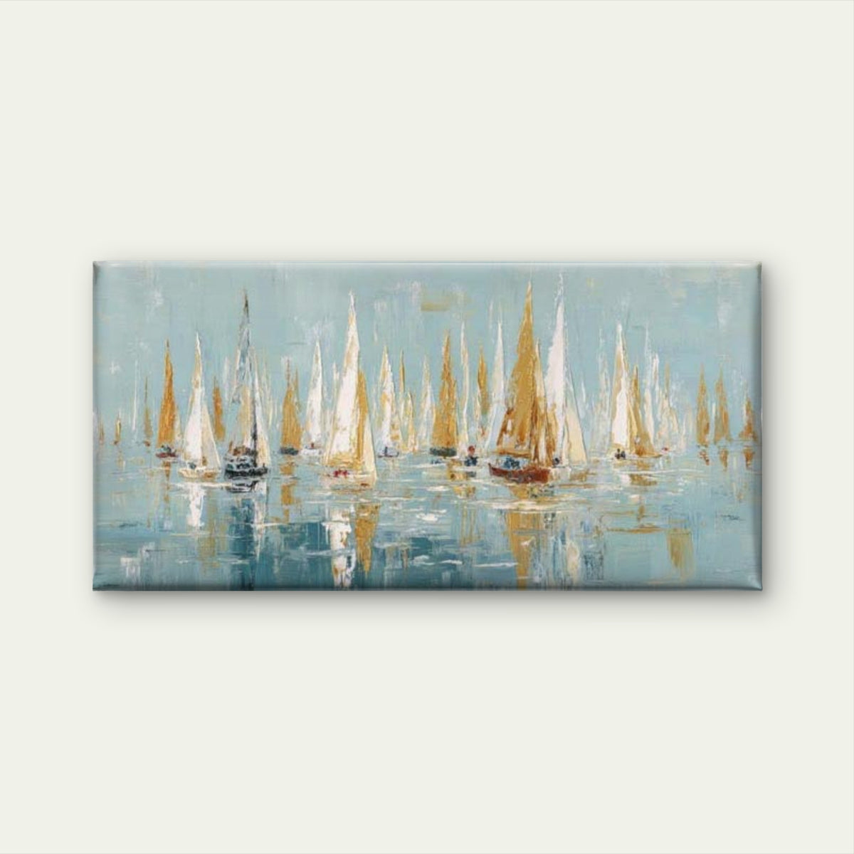 Vibrant Sailboat Painting Wall Art Canvas Office Home Room Framed 120x60cm