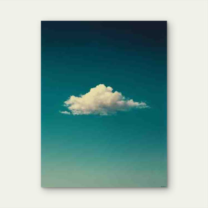 Minimalist Single Cloud 60x90cm Metal Print Ready to Hang