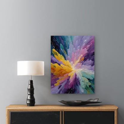 Colorful Grunge Artwork Bright Fireworks 60x90cm Metal Print Ready to Hang