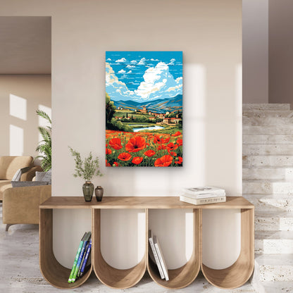 Floral Meadow Landscapes 40x60cm Metal Print Ready to Hang