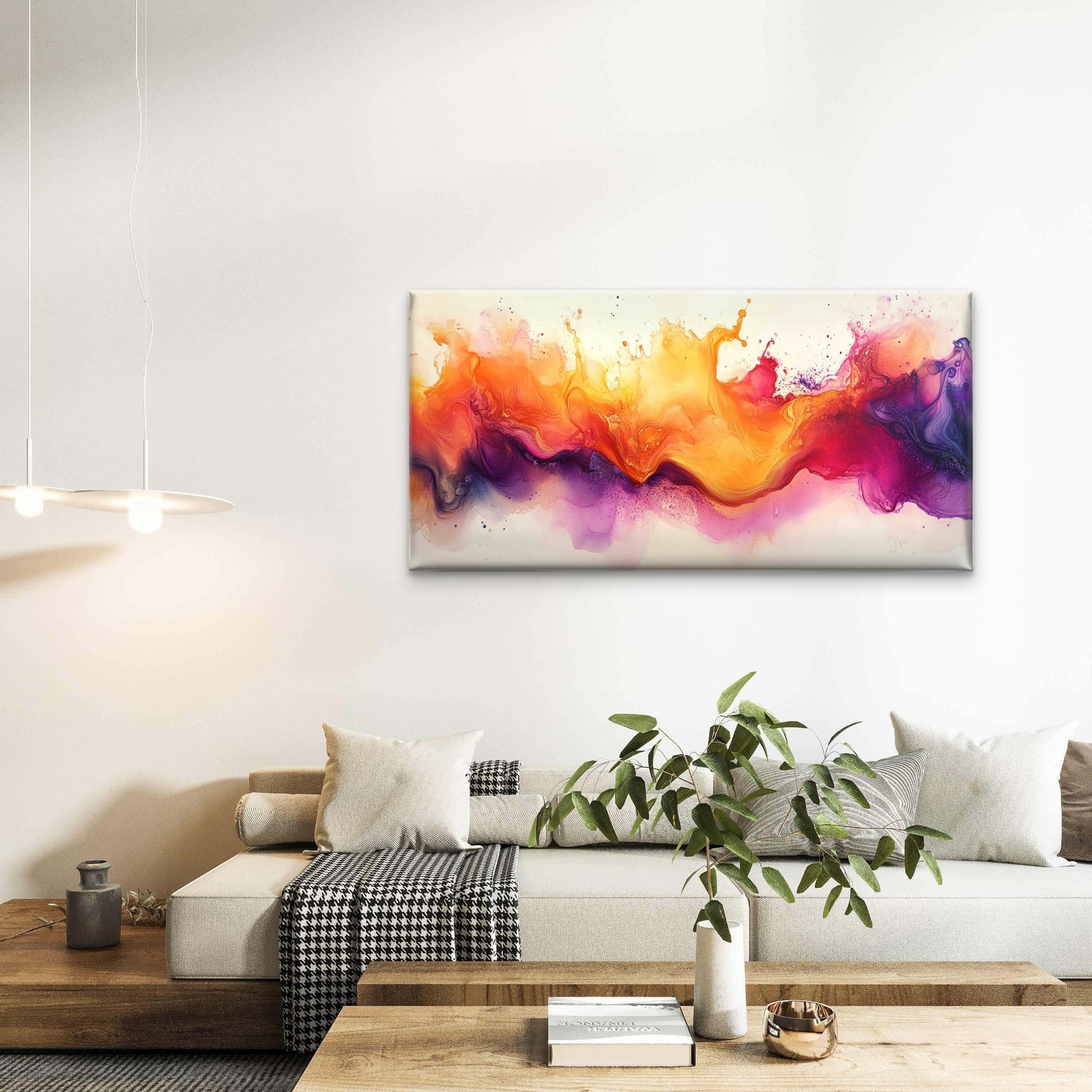 Abstract Swirling Watercolor Wall Art Canvas Office Home Room Framed 120x60cm - Bella Home Decor