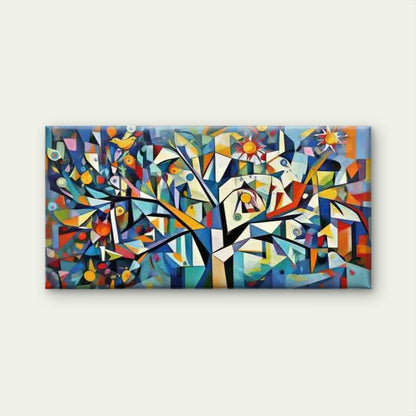 Abstract Geometric Colorful Tre Wall Art Canvas Office Home Room Framed 120x60cm