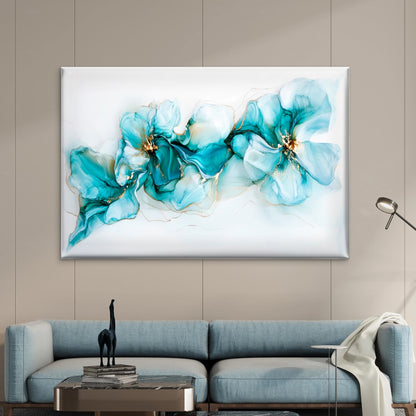 Modern Blue White Flowers Design Wall Art Decor 100% Australian Made - Bella Home Decor