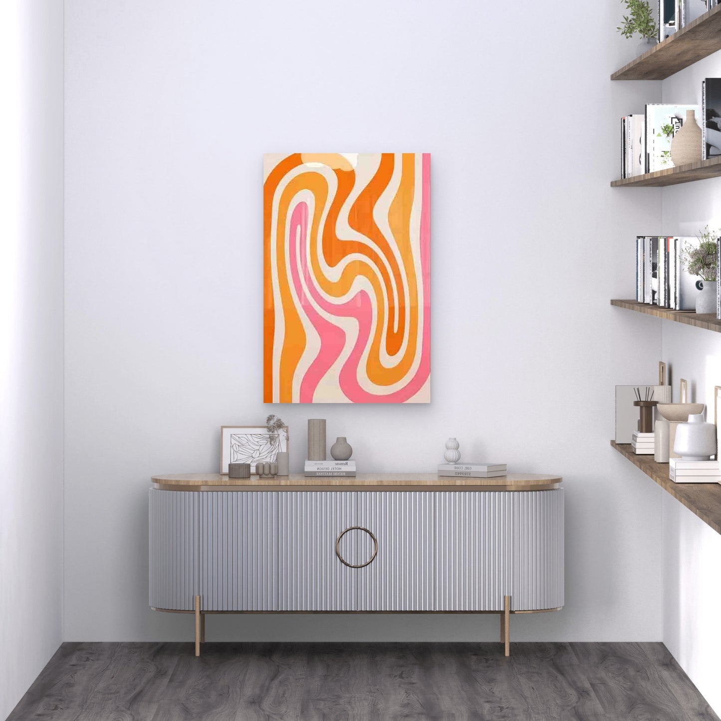 Swirling Multicolor Abstract 60x90cm Metal Print Ready to Hang