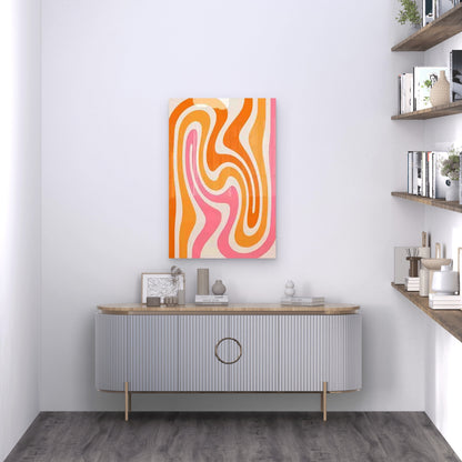 Swirling Multicolor Abstract 60x90cm Metal Print Ready to Hang
