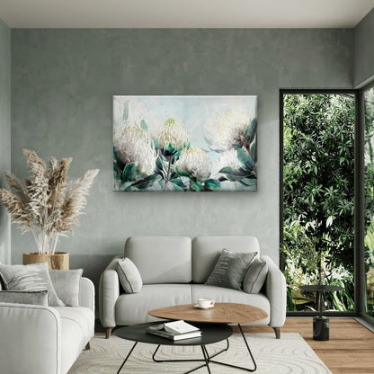 Neutral Color Protea Flowers Painting Wall Art Decor 100% Australian Made - Bella Home Decor
