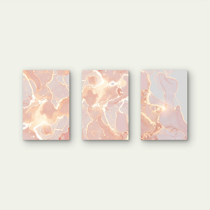3pcs Rose Gold Luxury Marble Abstract  Wall Art Set Canvas Framed 50x70cm - High Quality Print 100% Australian Made Wall Canvas Ready to Hang