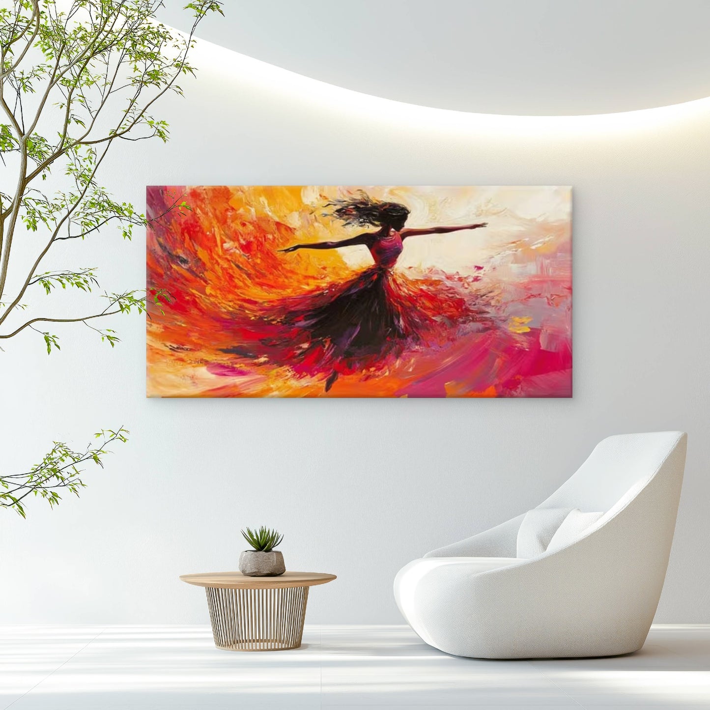 Abstract Swirl Art Dancer Wall Art Canvas Office Home Room Framed 120x60cm