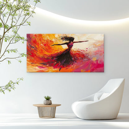 Abstract Swirl Art Dancer Wall Art Canvas Office Home Room Framed 120x60cm