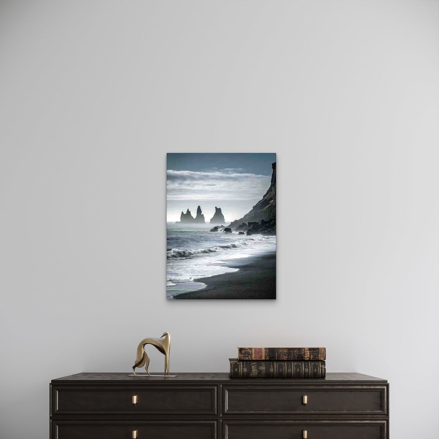Iceland'S Black Sand 60x90cm Metal Print Ready to Hang