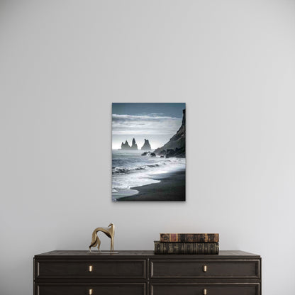 Iceland'S Black Sand 60x90cm Metal Print Ready to Hang