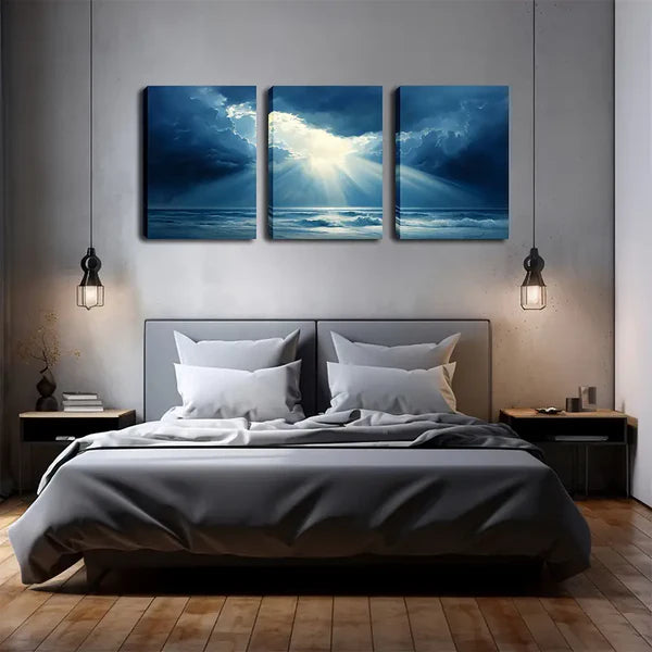 3pcs Charm of Light Wall Art Set Canvas Framed 60x900cm - High Quality Print 100% Australian Made Wall Canvas Ready to Hang - Bella Home Decor