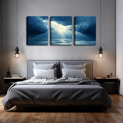 3pcs Charm of Light Wall Art Set Canvas Framed 60x900cm - High Quality Print 100% Australian Made Wall Canvas Ready to Hang - Bella Home Decor