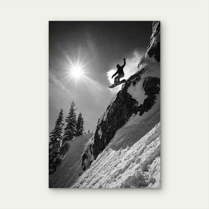 Epic Snowboard Mountain Drop Metal Print Ready to Hang - Bella Home Decor