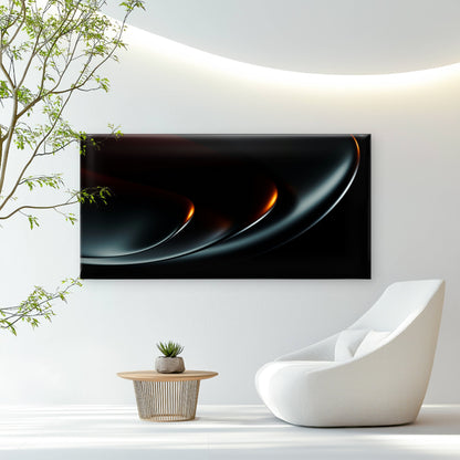 Dark Glare Edge Curve Wall Art Canvas Office Home Room Framed 120x60cm