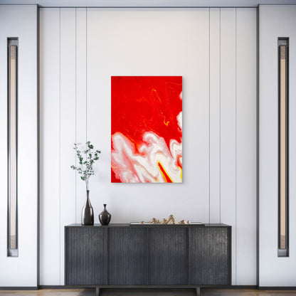 Red Psychedelic Background Design Metal Print Ready to Hang