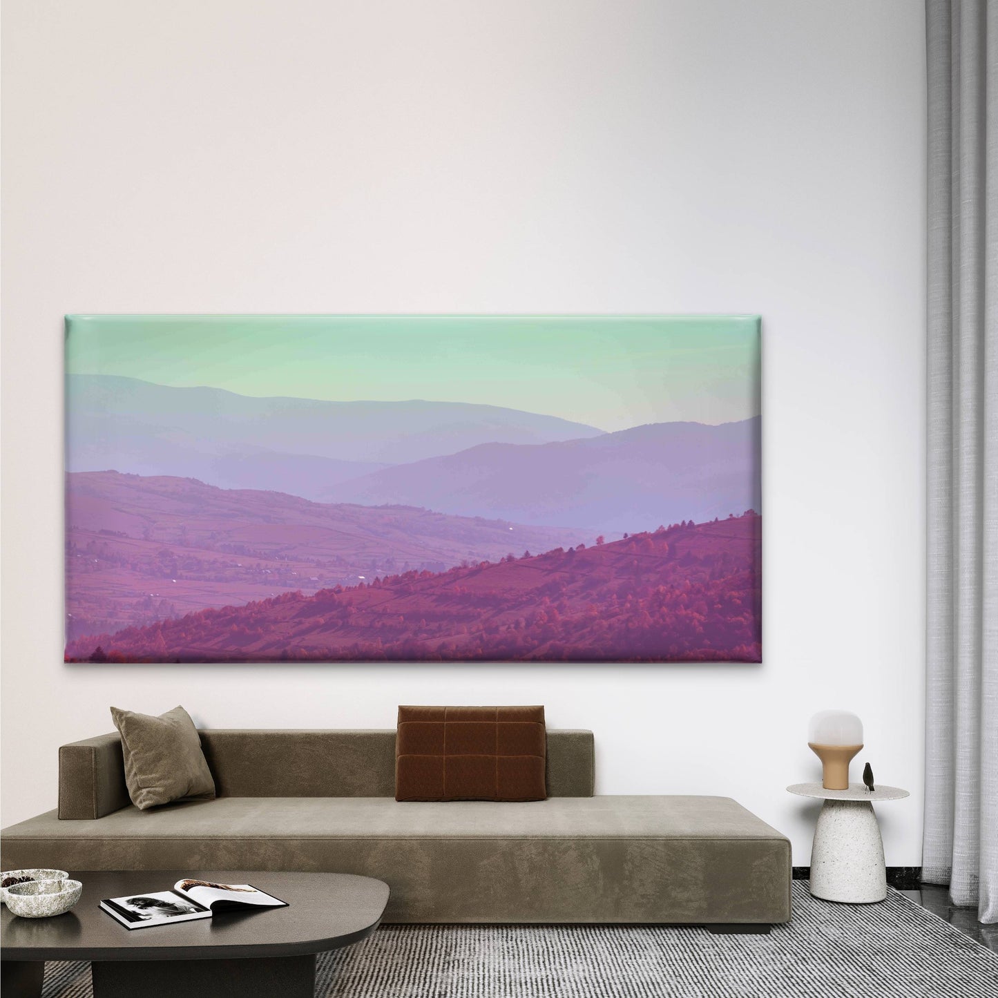 Sunset Over Carpathian Mountain Wall Art Canvas Office Home Room Framed 120x60cm