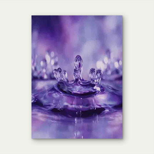 Abstract Purple Water Drop 60x90cm Metal Print Ready to Hang