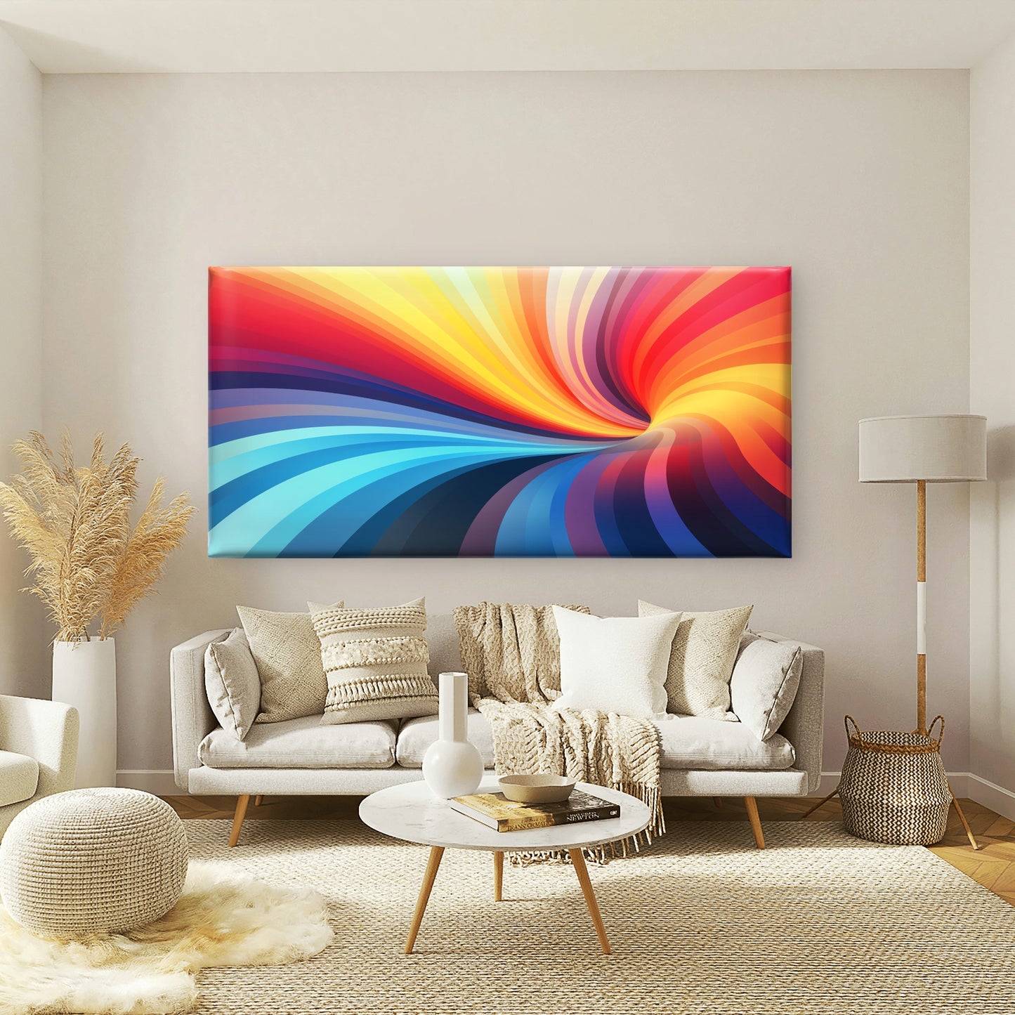 Colorful abstract swirl Decor Wall Art Canvas Office Home Room Framed 120x60cm